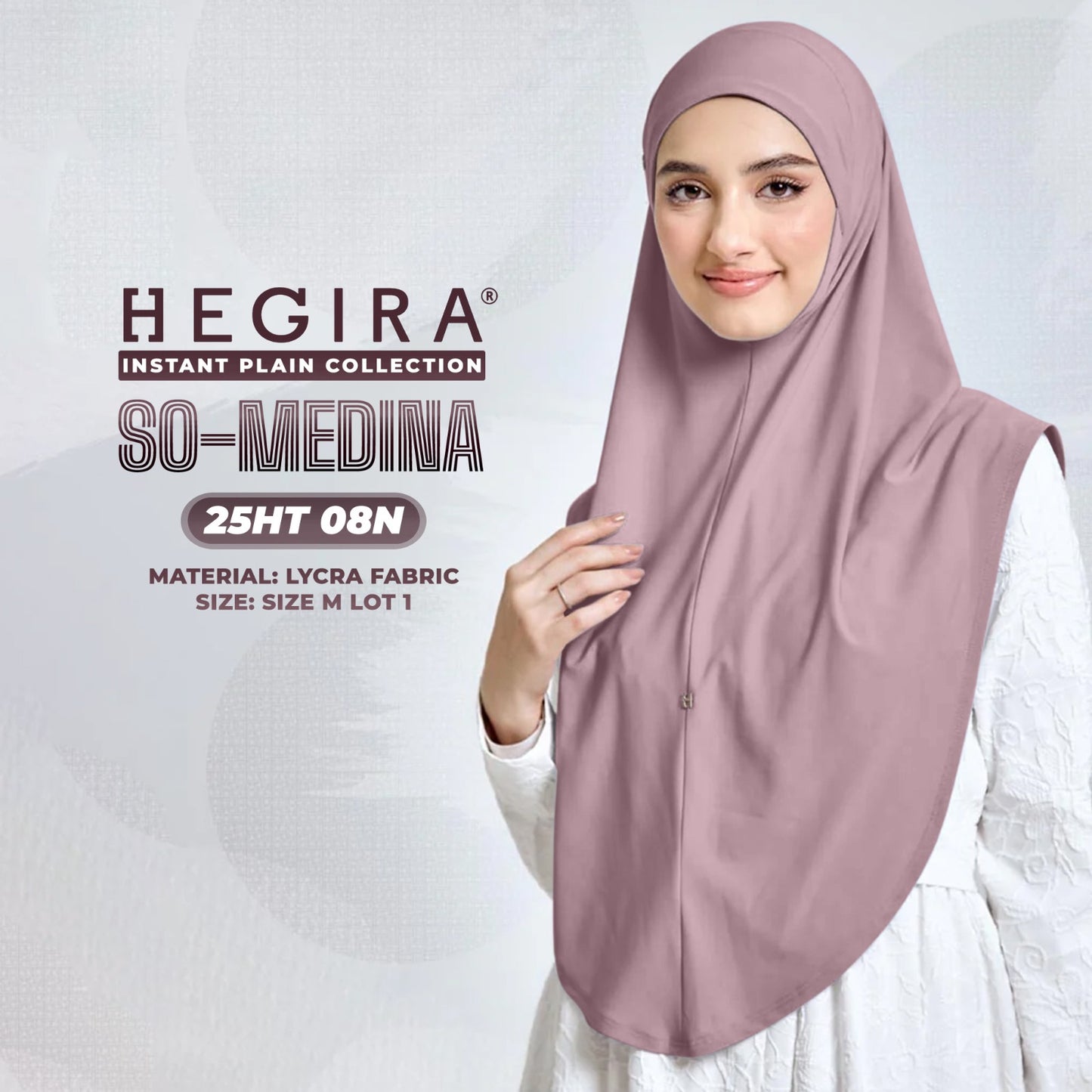 Hegira Hijab Inspired SO-MEDINA Plain Instant Collection (25HT)