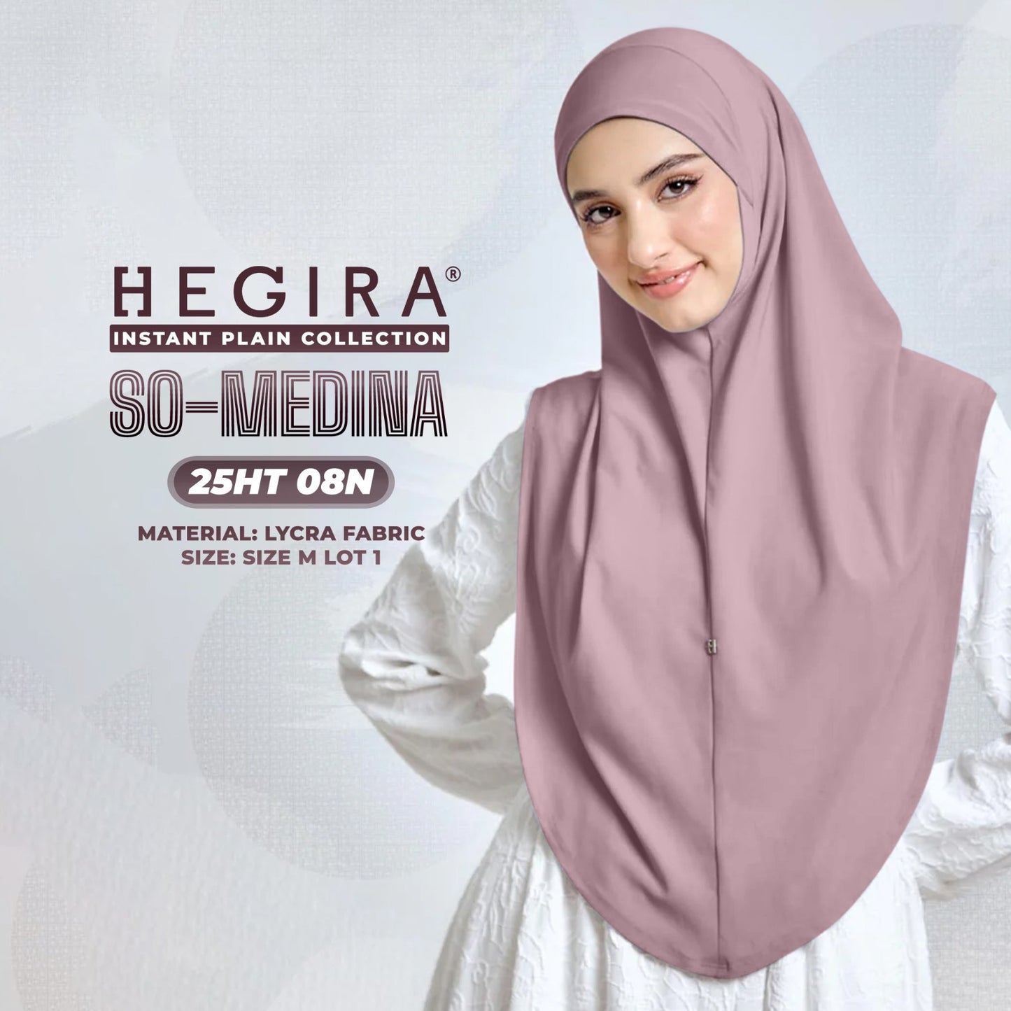 Hegira Hijab Inspired SO-MEDINA Plain Instant Collection (25HT)