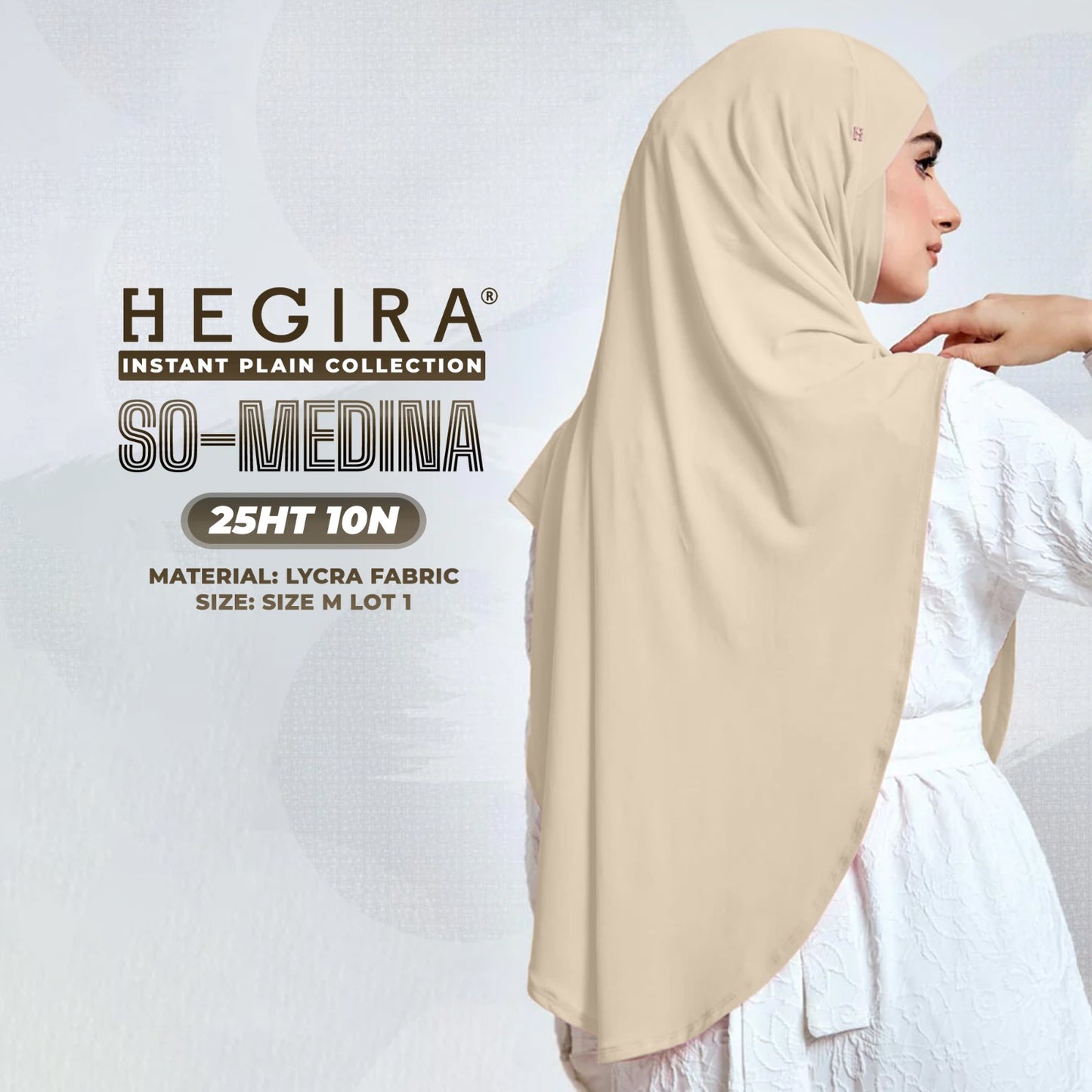 Hegira Hijab Inspired SO-MEDINA Plain Instant Collection (25HT)