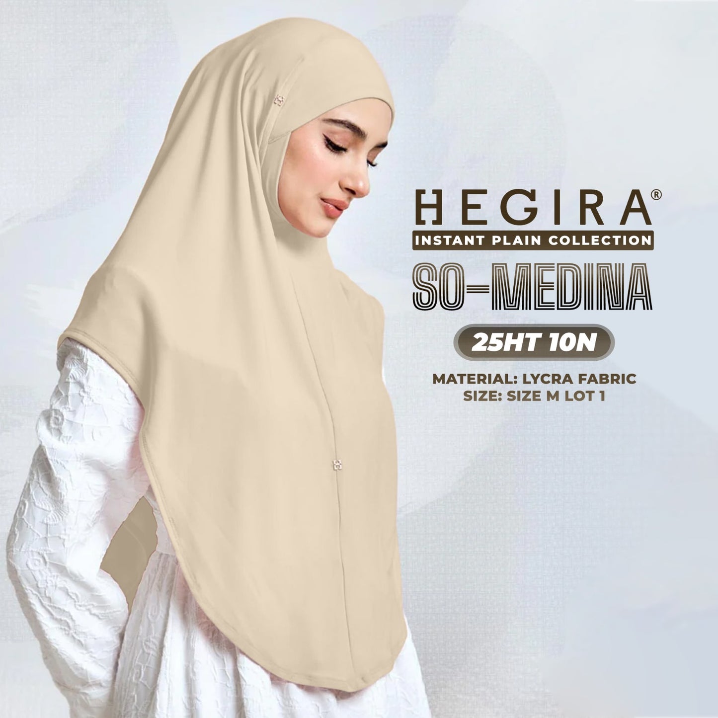 Hegira Hijab Inspired SO-MEDINA Plain Instant Collection (25HT)