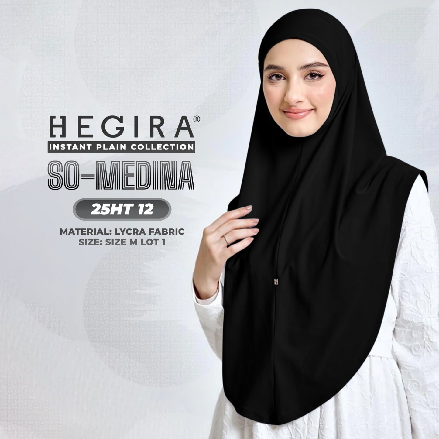 Hegira Hijab Inspired SO-MEDINA Plain Instant Collection (25HT)