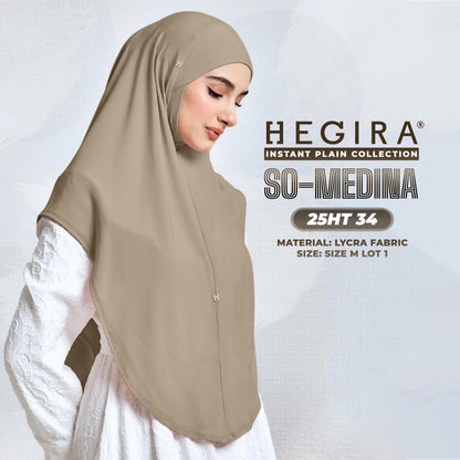 Hegira Hijab Inspired SO-MEDINA Plain Instant Collection (25HT)