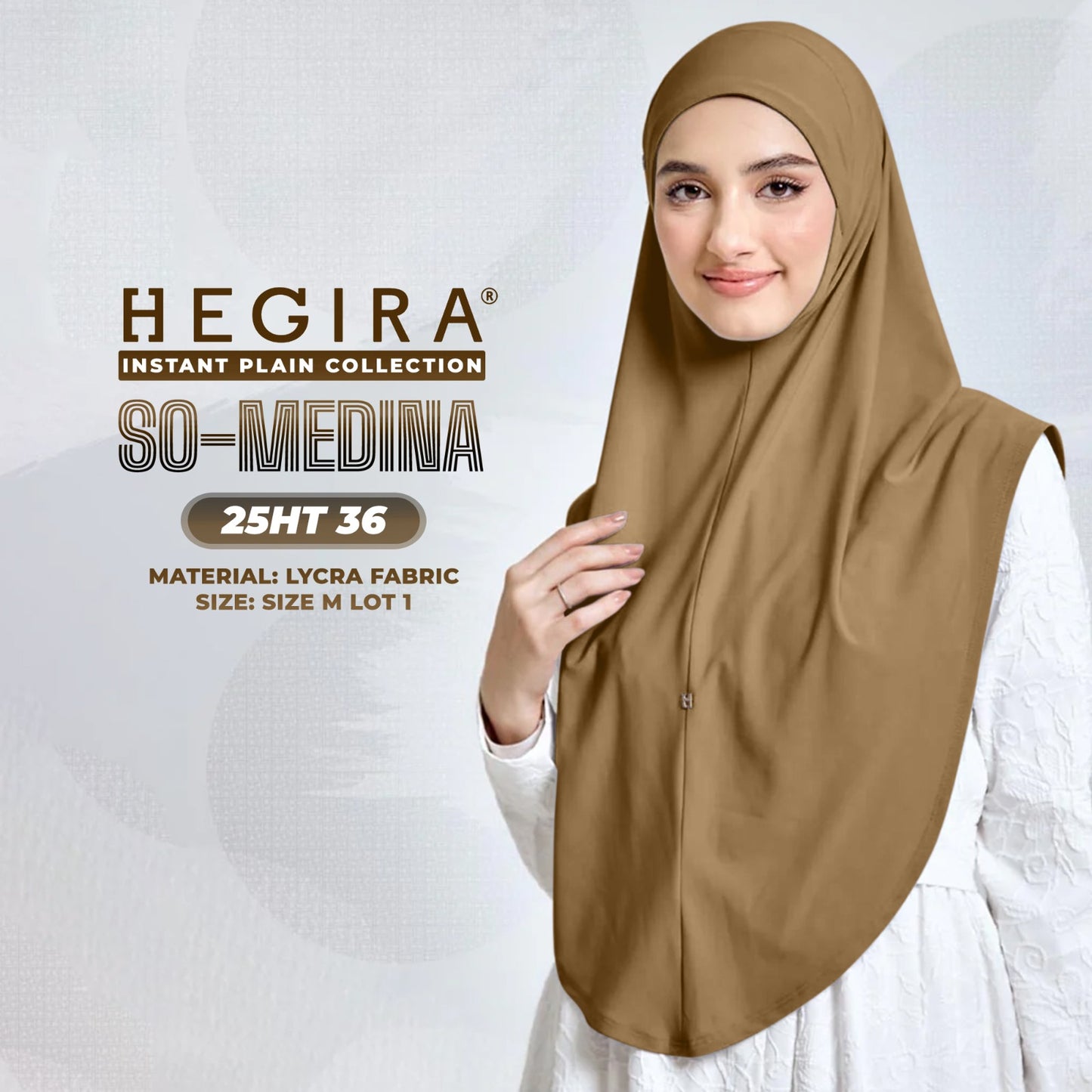 Hegira Hijab Inspired SO-MEDINA Plain Instant Collection (25HT)