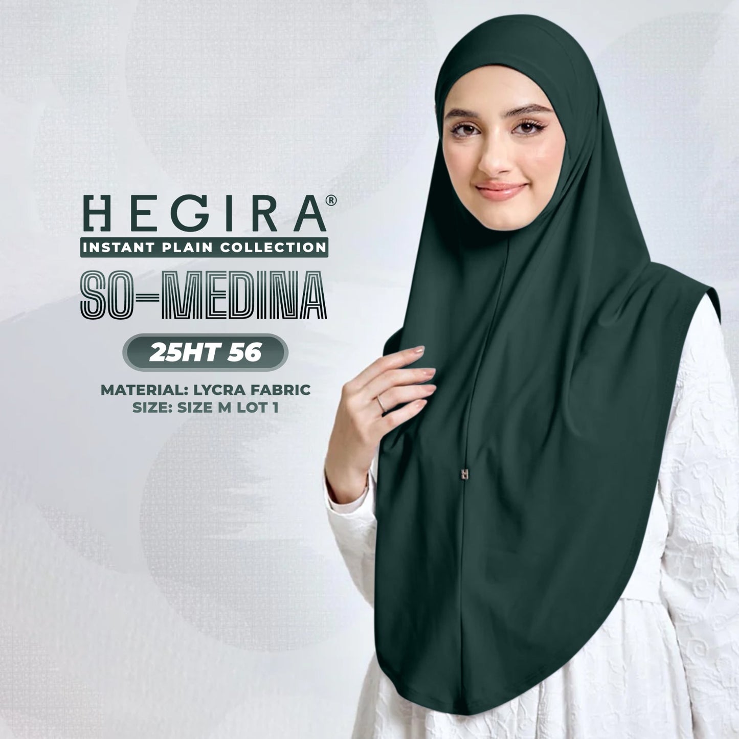 Hegira Hijab Inspired SO-MEDINA Plain Instant Collection (25HT)