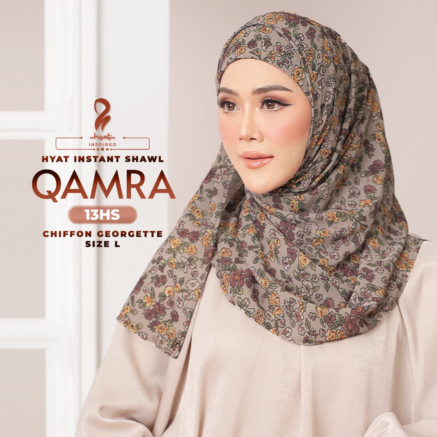 Hyat Hijab Inspired Qamra, Hawra, Qaseh & Arfa Instant Shawl Collection With Box (13-16HS)