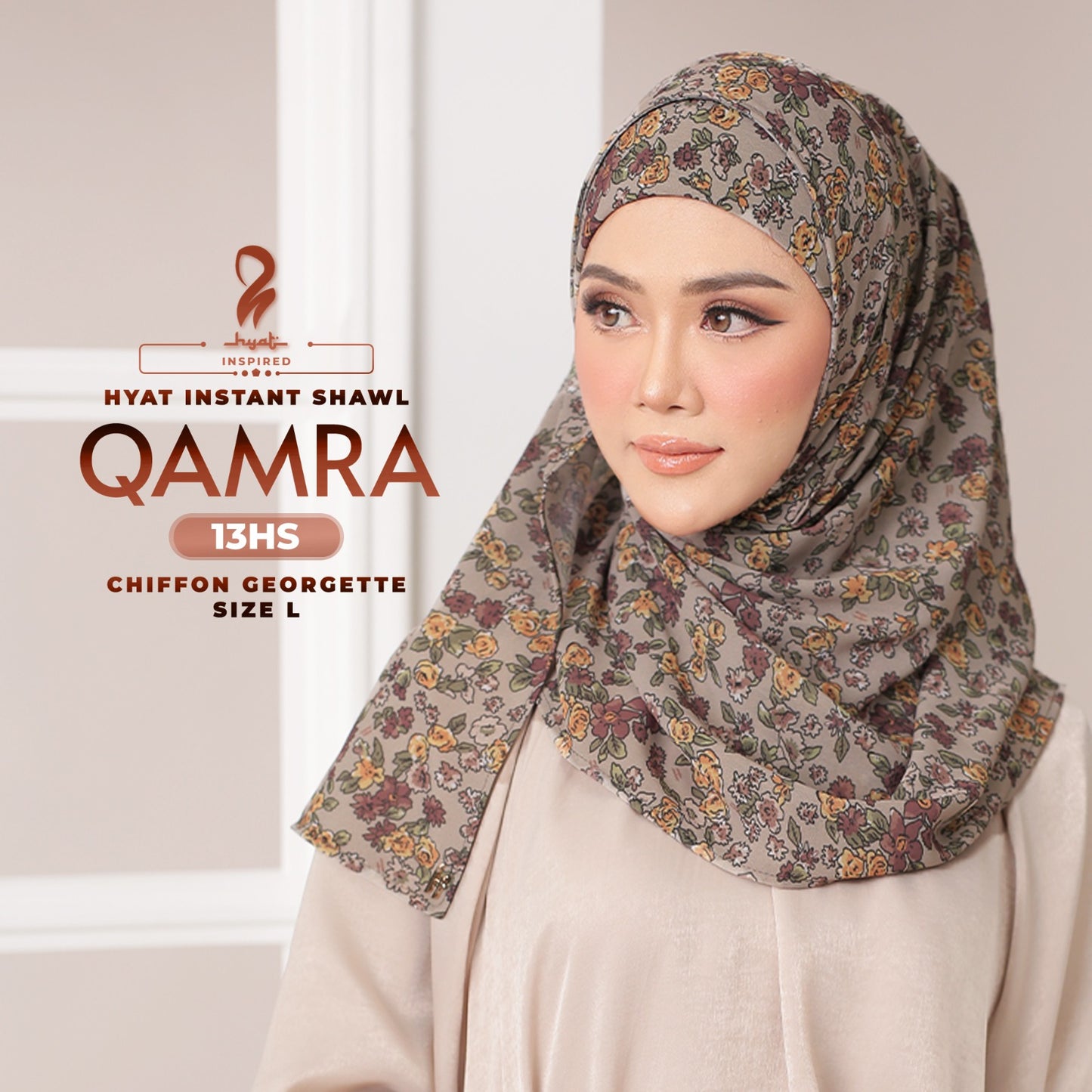 Hyat Hijab Inspired Qamra, Hawra, Qaseh & Arfa Instant Shawl Collection With Box (13-16HS)