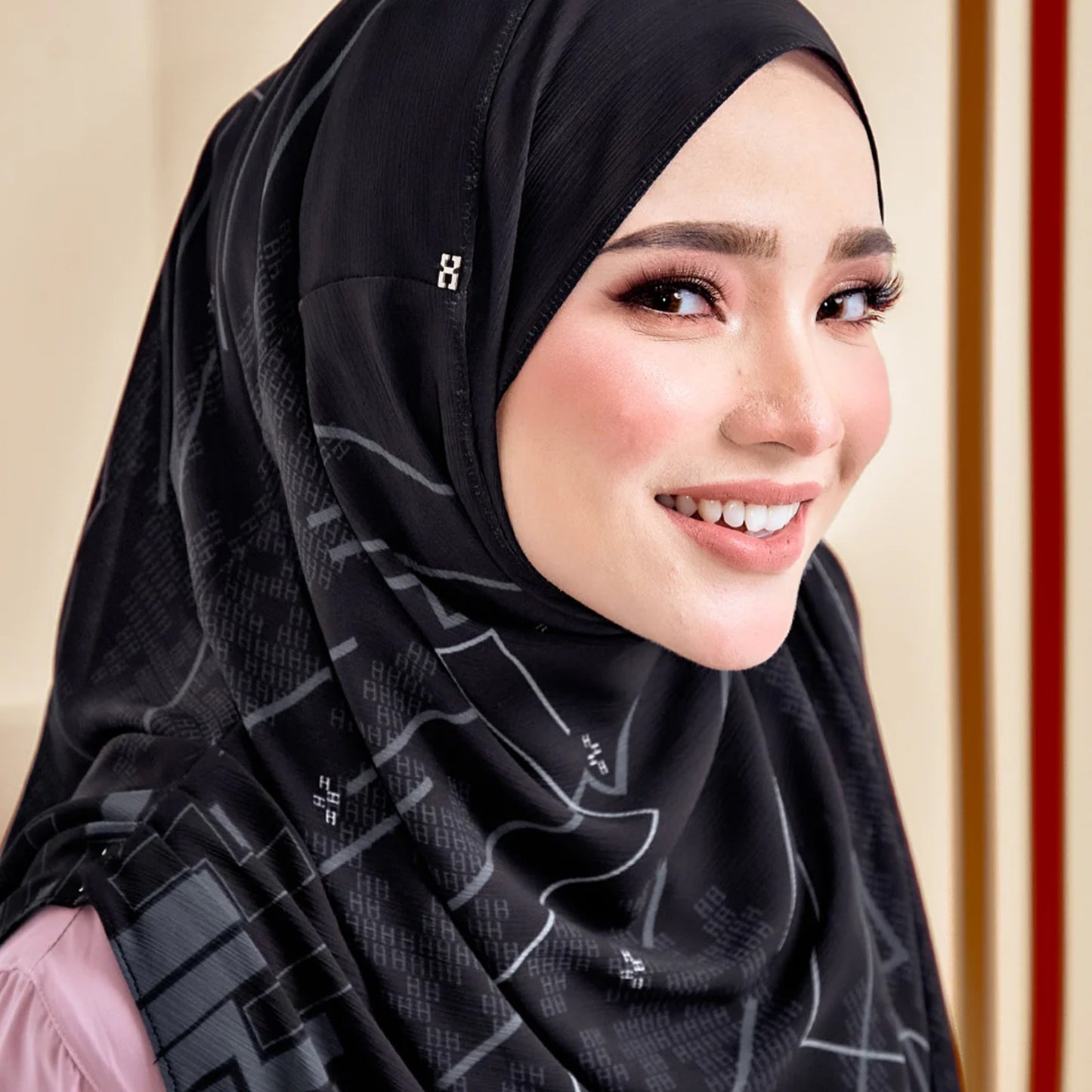 Hegira Hijab Inspired TWEELY-SO Linea Printed Textured Chiffon Collection (1HG)