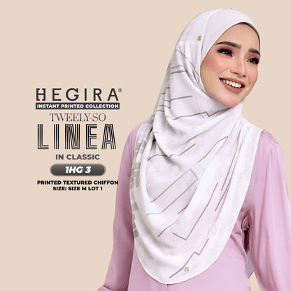 Hegira Hijab Inspired TWEELY-SO Linea Printed Textured Chiffon Collection (1HG)