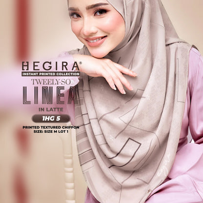 Hegira Hijab Inspired TWEELY-SO Linea Printed Textured Chiffon Collection (1HG)