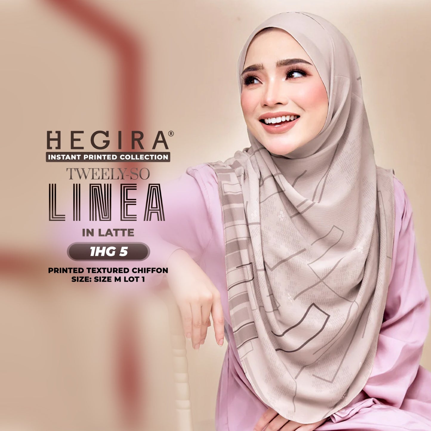 Hegira Hijab Inspired TWEELY-SO Linea Printed Textured Chiffon Collection (1HG)