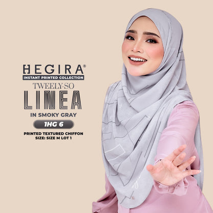 Hegira Hijab Inspired TWEELY-SO Linea Printed Textured Chiffon Collection (1HG)