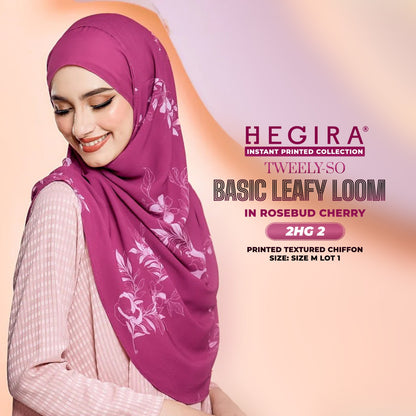 Hegira Hijab Inspired TWEELY-SO LEAFY LOOM Printed Textured Chiffon Instant Collection (2HG)