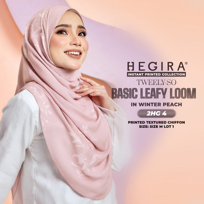 Hegira Hijab Inspired TWEELY-SO LEAFY LOOM Printed Textured Chiffon Instant Collection (2HG)