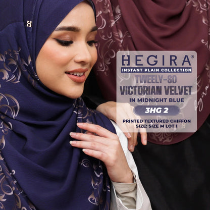 Hegira Hijab Inspired TWEELY-SO VICTORIAN VELVET Printed Textured Chiffon Instant Collection (3HG)