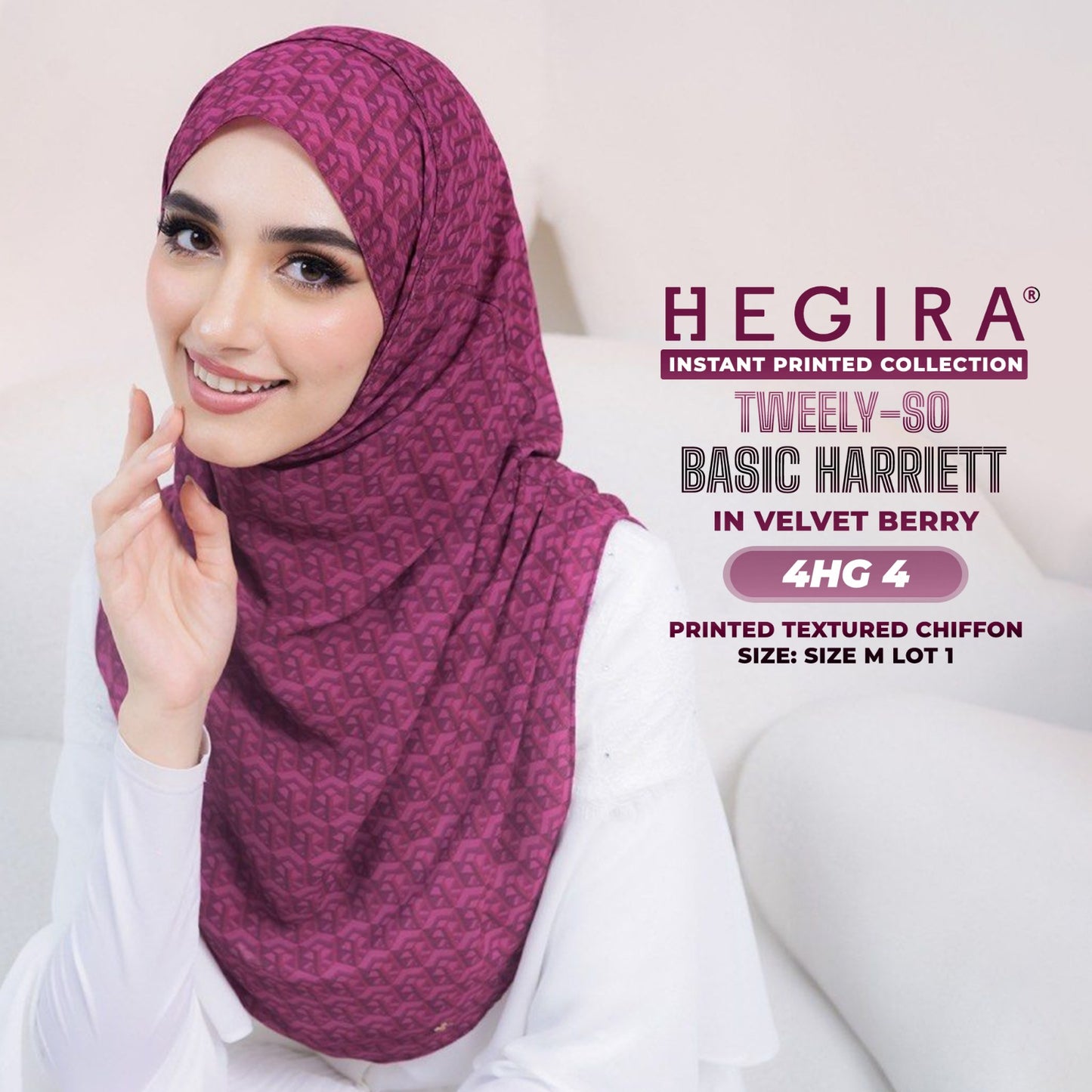 Hegira Inspired TWEELY-SO HARRIET Printed Textured Chiffon Collection (4HG)