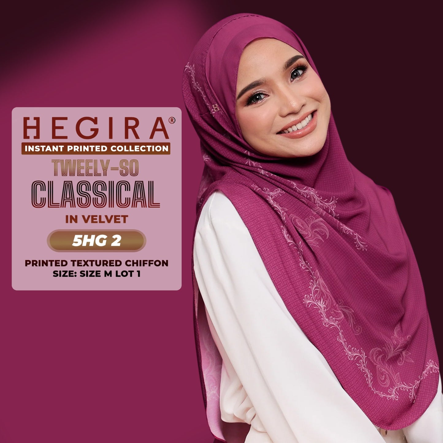 Hegira Inspired TWEELY-SO CLASSICAL Printed Textured Chiffon Collection (5HG)