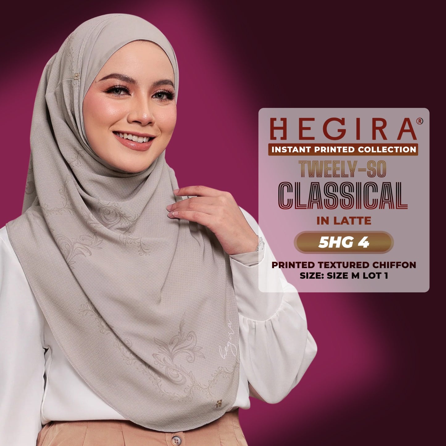 Hegira Inspired TWEELY-SO CLASSICAL Printed Textured Chiffon Collection (5HG)