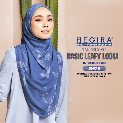 Hegira Hijab Inspired TWEELY-SO LEAFY LOOM Printed Textured Chiffon Instant Collection (2HG)