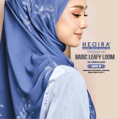 Hegira Hijab Inspired TWEELY-SO LEAFY LOOM Printed Textured Chiffon Instant Collection (2HG)