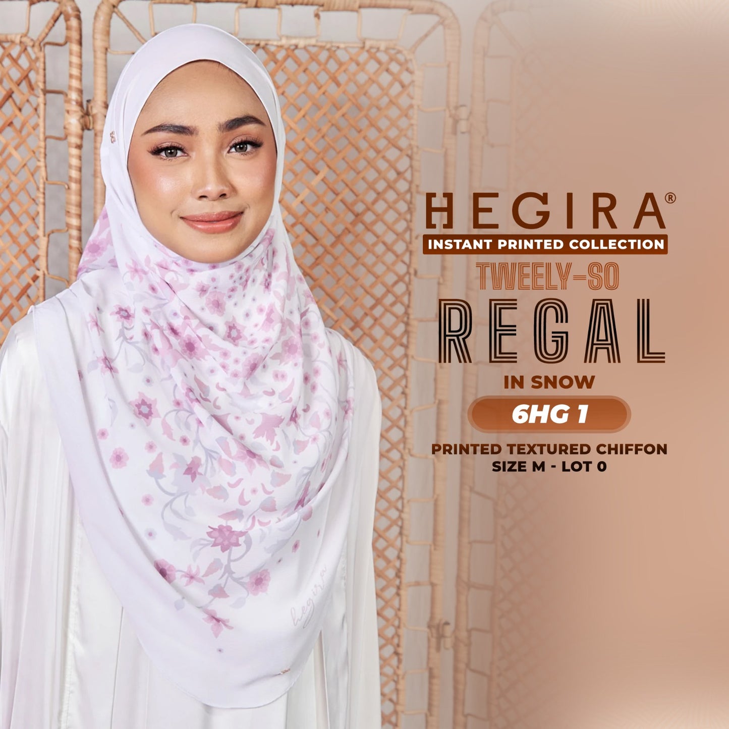 Hegira Hijab Inspired TWEELY-SO REGAL Printed Textured Chiffon Collection SIZE-M LOT-0 (6HG)