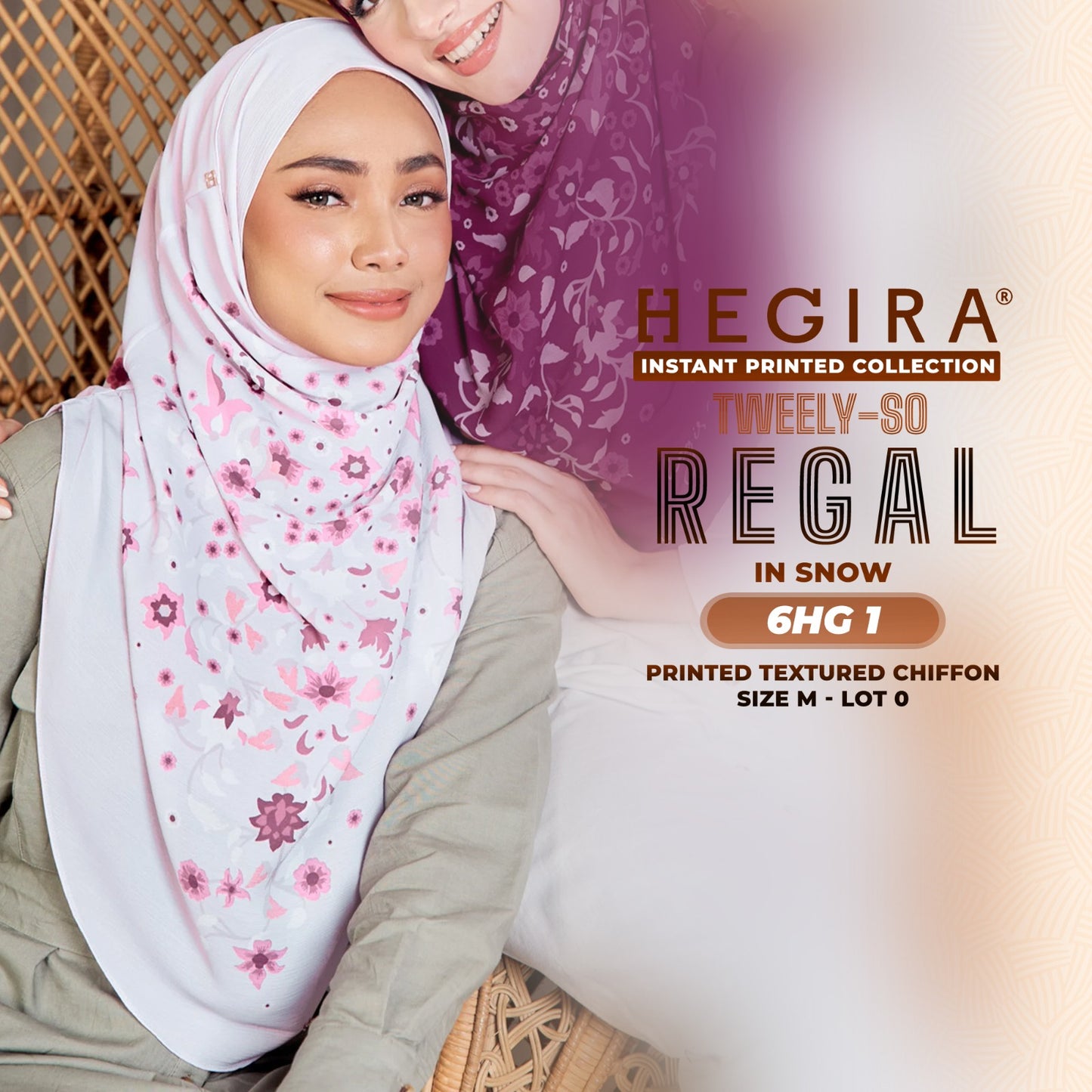 Hegira Hijab Inspired TWEELY-SO REGAL Printed Textured Chiffon Collection SIZE-M LOT-0 (6HG)