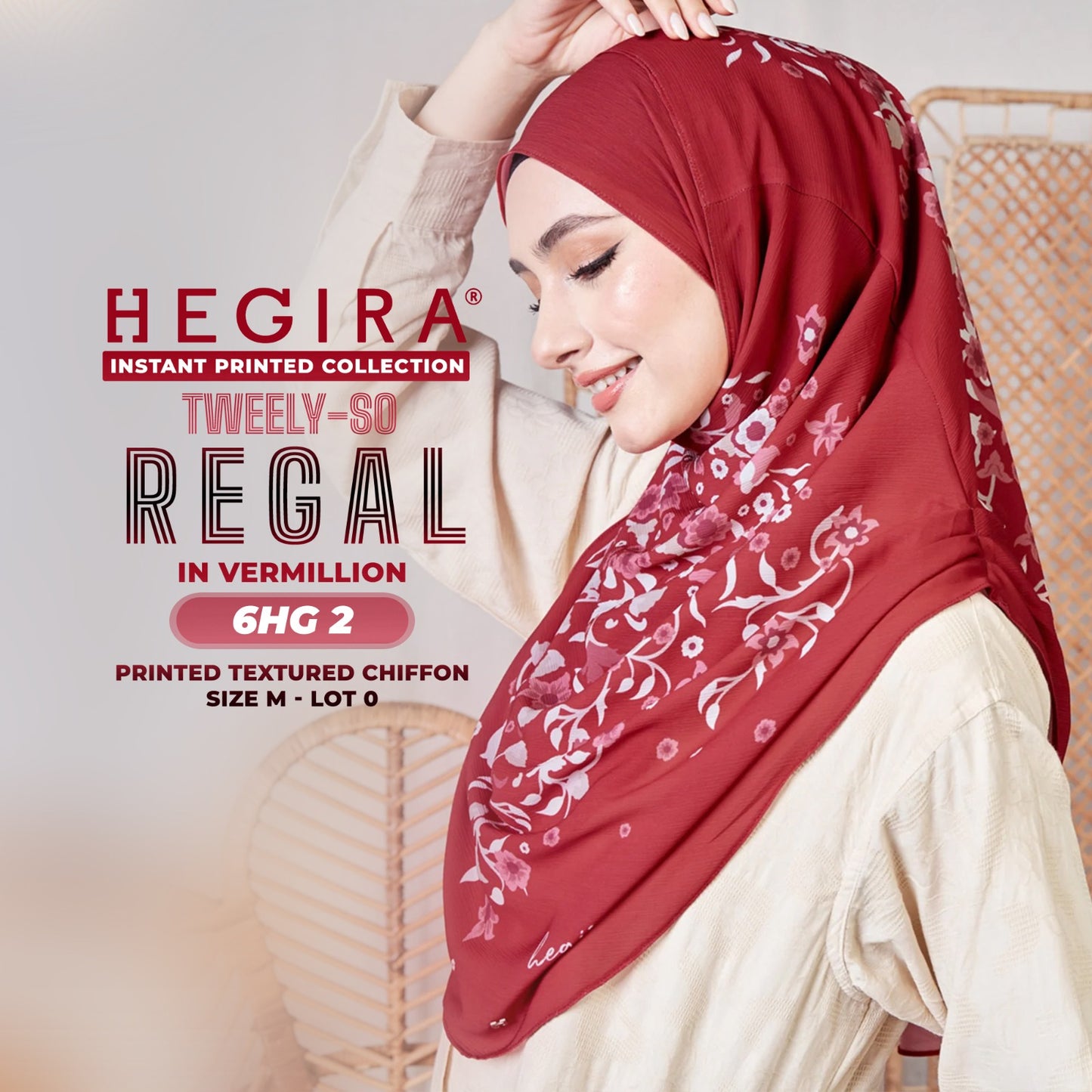 Hegira Hijab Inspired TWEELY-SO REGAL Printed Textured Chiffon Collection SIZE-M LOT-0 (6HG)