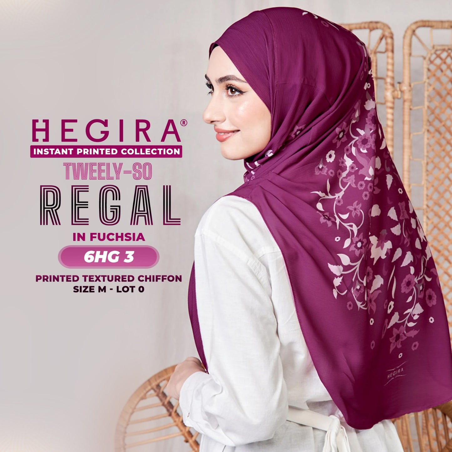 Hegira Hijab Inspired TWEELY-SO REGAL Printed Textured Chiffon Collection SIZE-M LOT-0 (6HG)