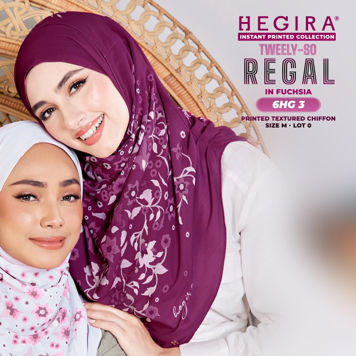 Hegira Hijab Inspired TWEELY-SO REGAL Printed Textured Chiffon Collection SIZE-M LOT-0 (6HG)