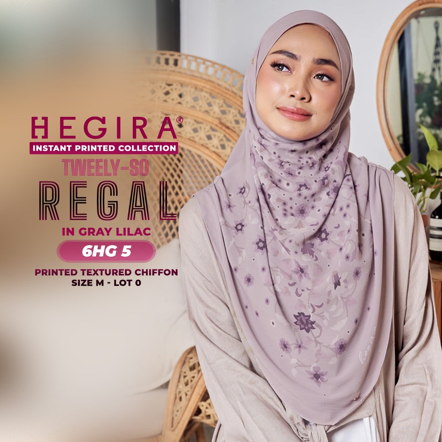 Hegira Hijab Inspired TWEELY-SO REGAL Printed Textured Chiffon Collection SIZE-M LOT-0 (6HG)