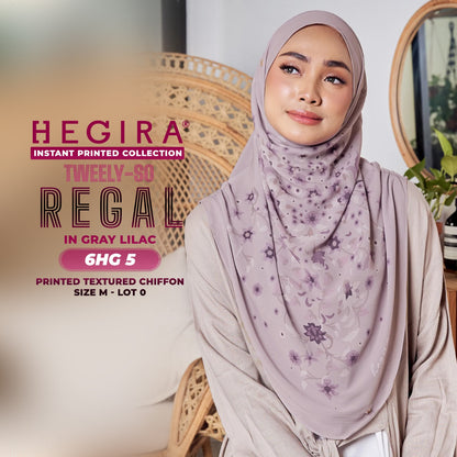 Hegira Hijab Inspired TWEELY-SO REGAL Printed Textured Chiffon Collection SIZE-M LOT-0 (6HG)