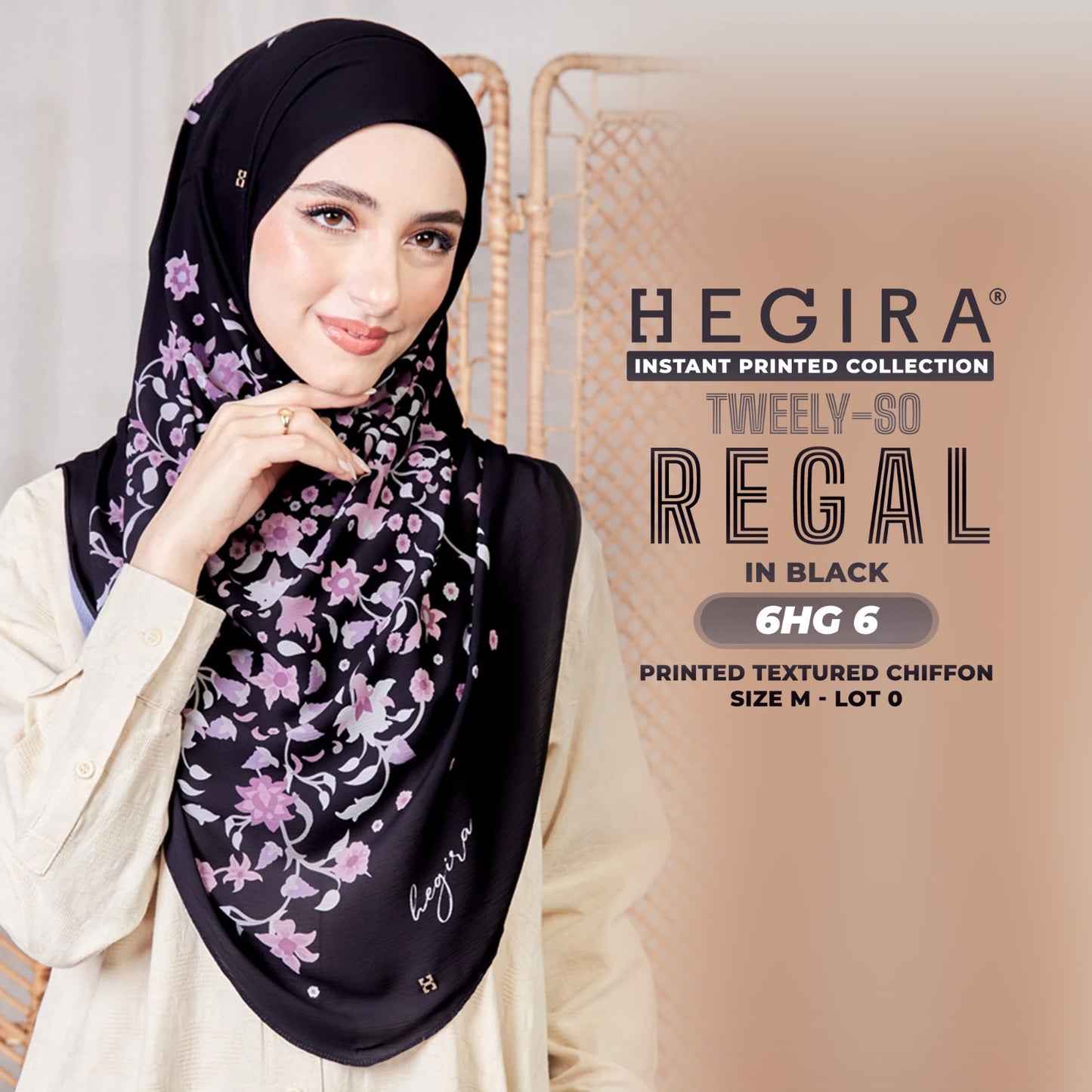 Hegira Hijab Inspired TWEELY-SO REGAL Printed Textured Chiffon Collection SIZE-M LOT-0 (6HG)