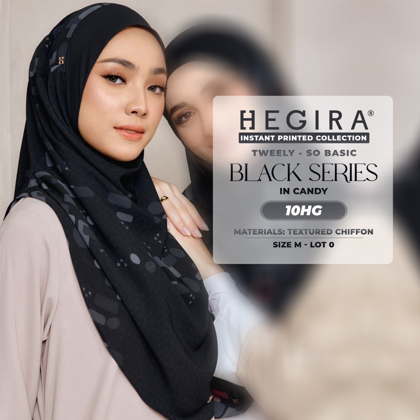 Hegira Hijab Inspired Tweely-So Basic Black Series Instant Collection (9-14HG)