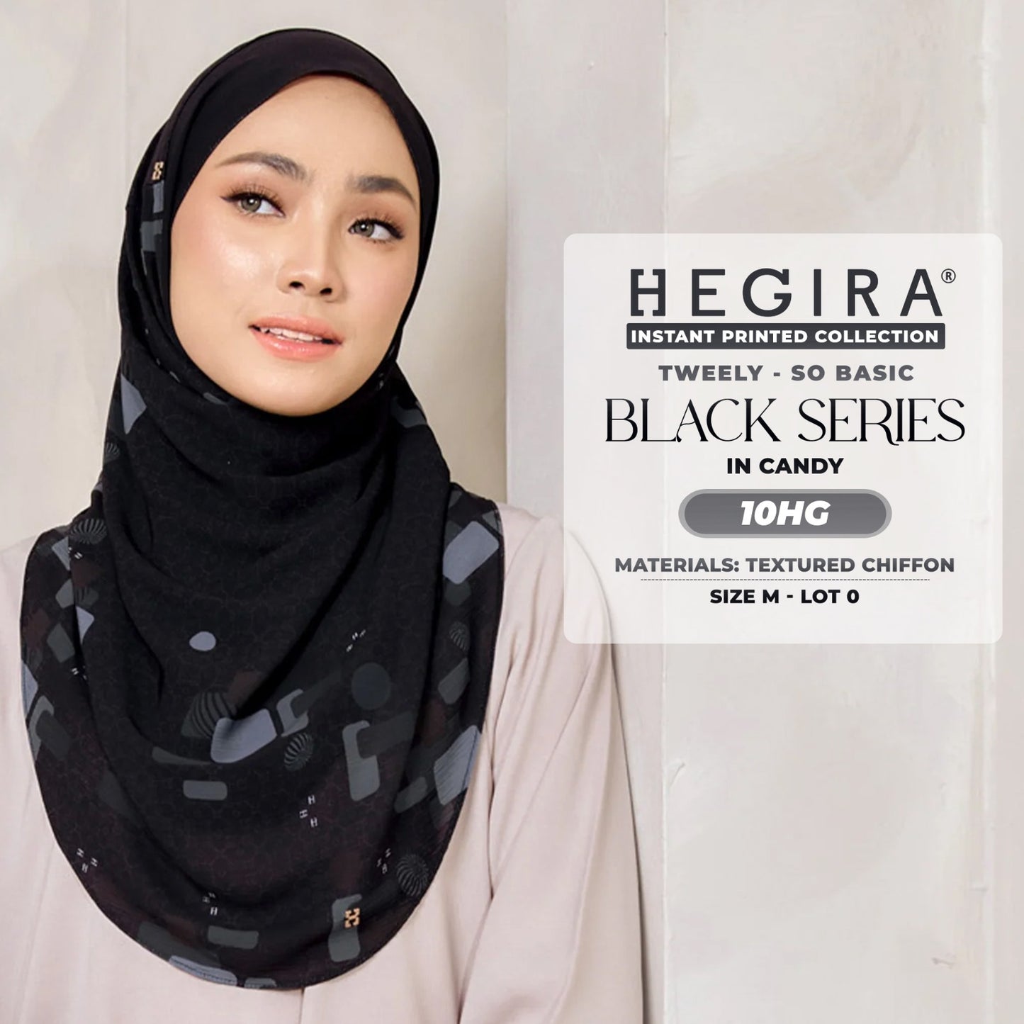 Hegira Hijab Inspired Tweely-So Basic Black Series Instant Collection (9-14HG)