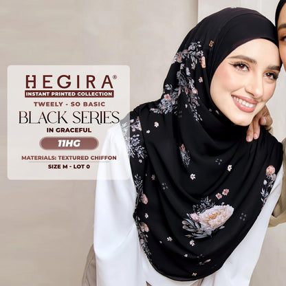 Hegira Hijab Inspired Tweely-So Basic Black Series Instant Collection (9-14HG)