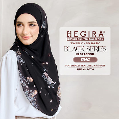 Hegira Hijab Inspired Tweely-So Basic Black Series Instant Collection (9-14HG)