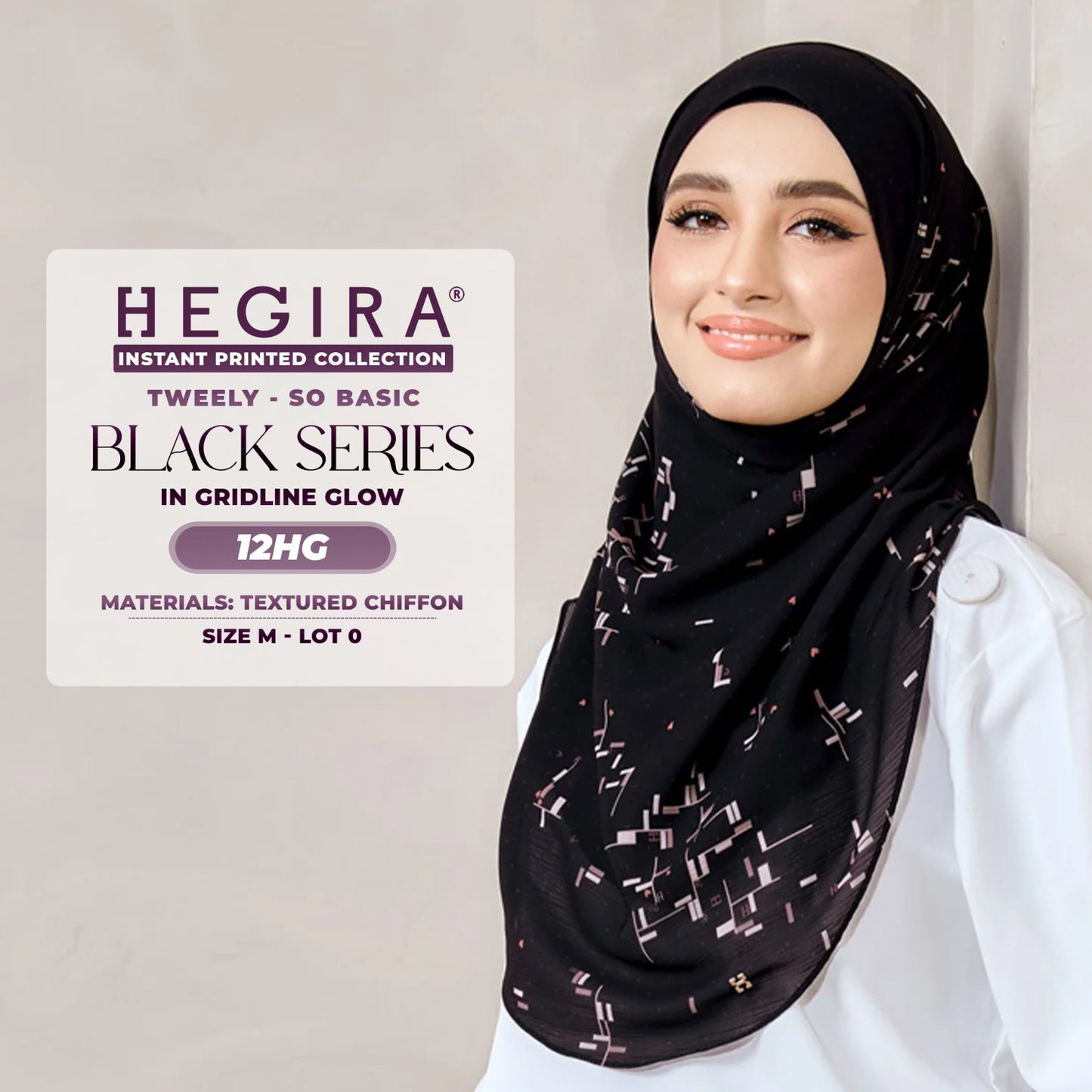 Hegira Hijab Inspired Tweely-So Basic Black Series Instant Collection (9-14HG)