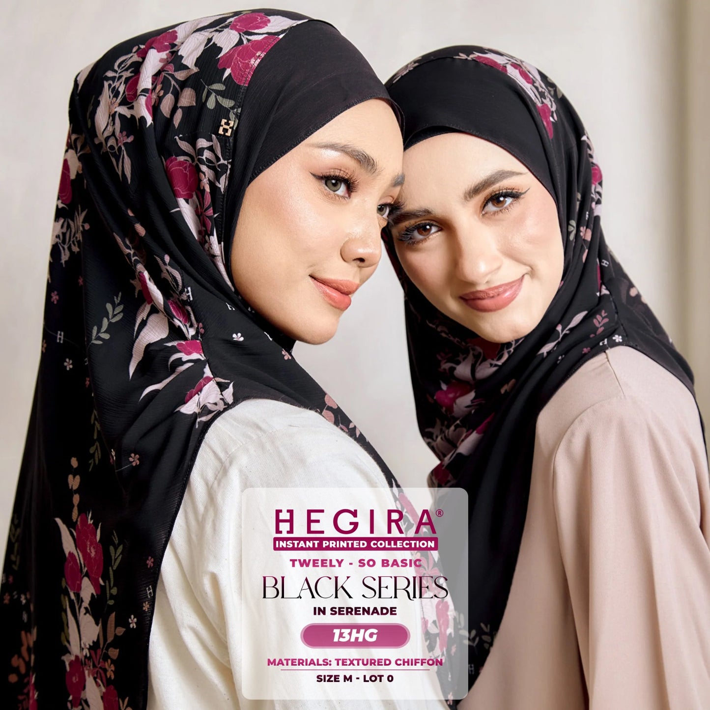 Hegira Hijab Inspired Tweely-So Basic Black Series Instant Collection (9-14HG)