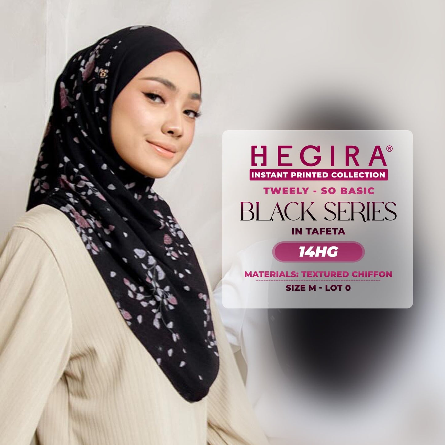 Hegira Hijab Inspired Tweely-So Basic Black Series Instant Collection (9-14HG)