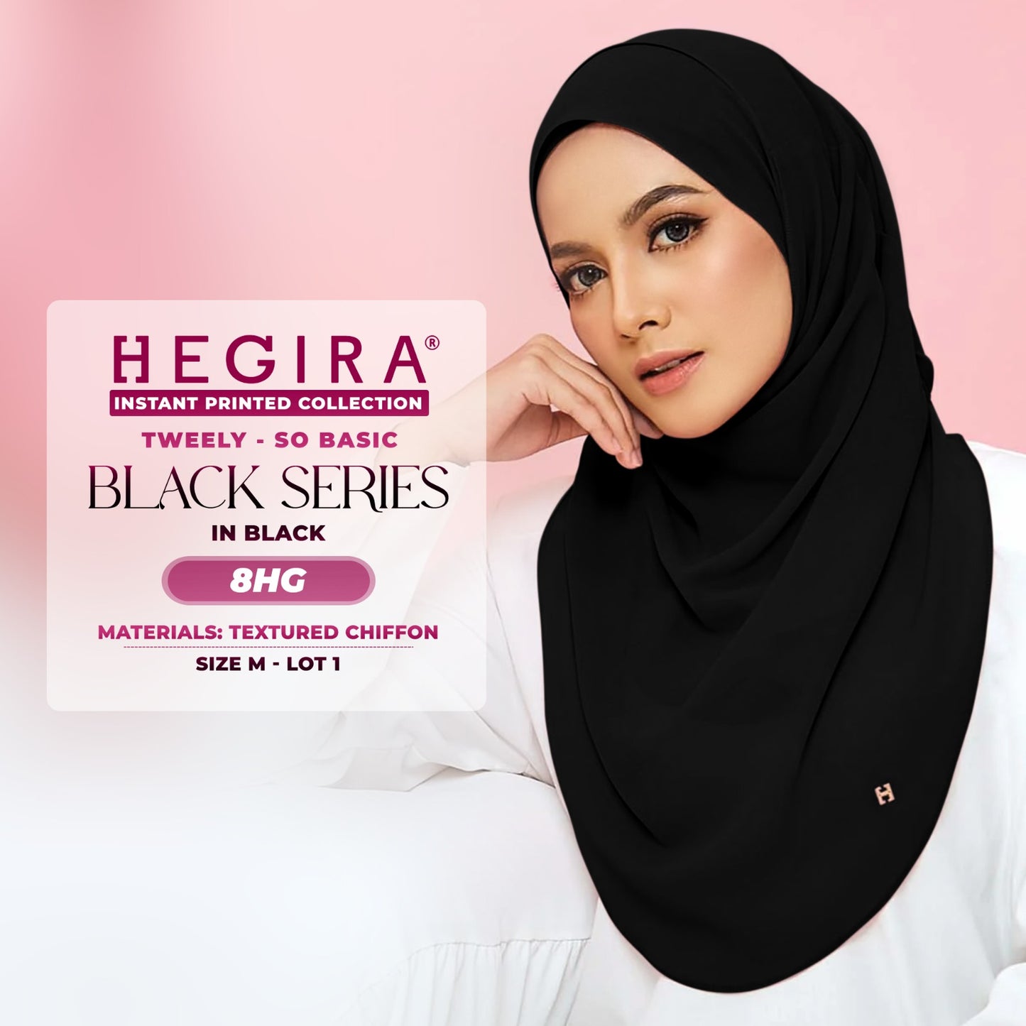 Hegira Hijab Inspired Tweely-So Basic Black Series Instant Collection (9-14HG)