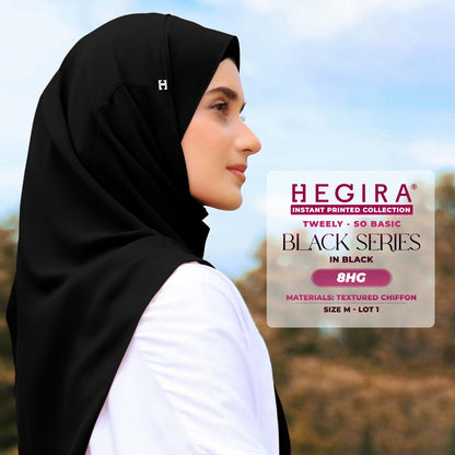 Hegira Hijab Inspired Tweely-So Basic Black Series Instant Collection (9-14HG)