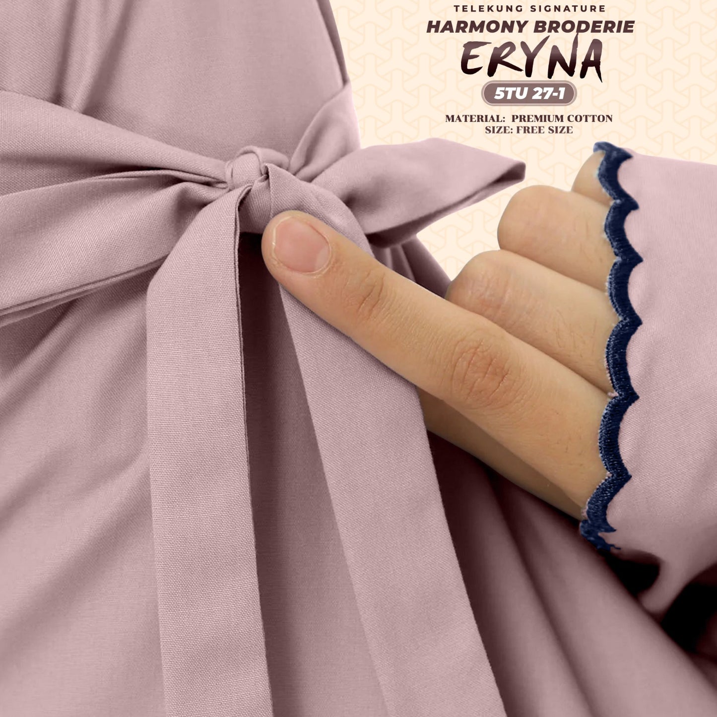 Telekung Inspired SK Harmony Broderie Eryna Collection Free Woven bag