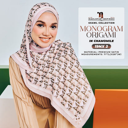 Naelofar Inspired Monogram Origami Shawl Collection (19NX)