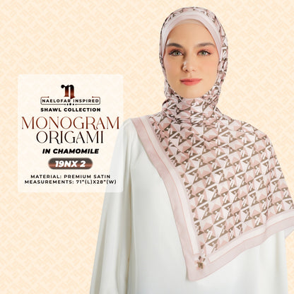 Naelofar Inspired Monogram Origami Shawl Collection (19NX)