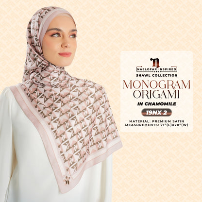 Naelofar Inspired Monogram Origami Shawl Collection (19NX)