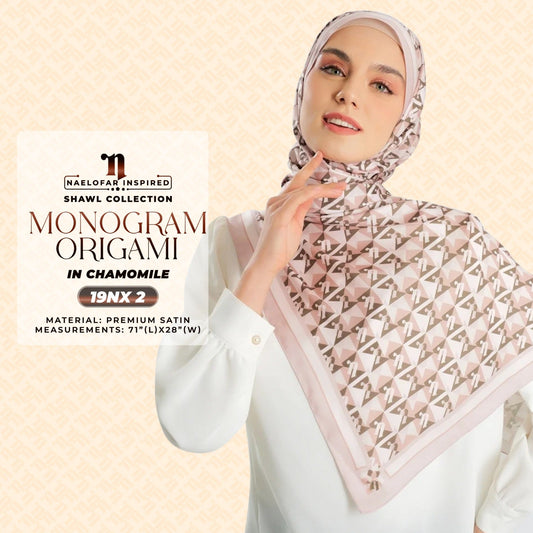 Naelofar Inspired Monogram Origami Shawl Collection (19NX)