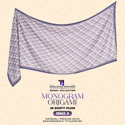 Naelofar Inspired Monogram Origami Shawl Collection (19NX)