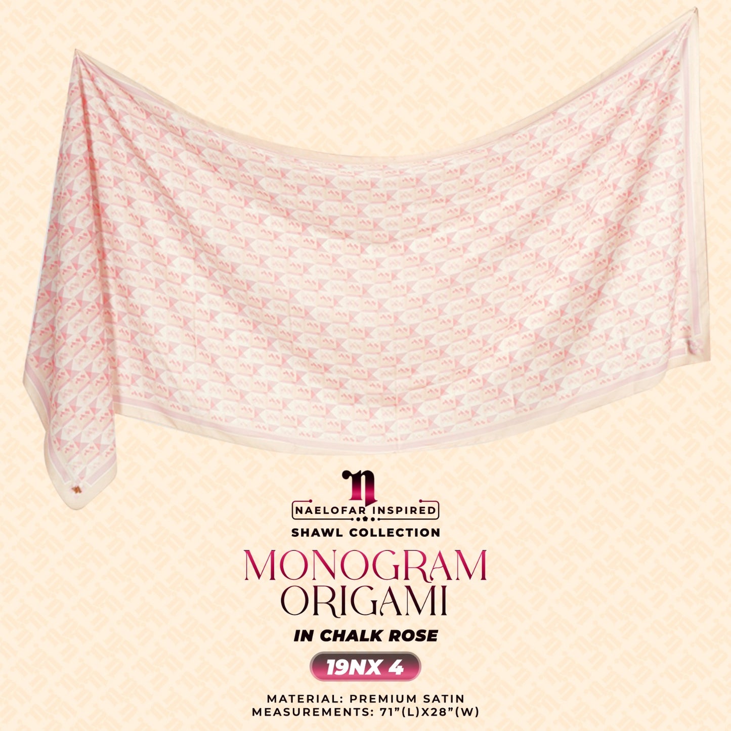 Naelofar Inspired Monogram Origami Shawl Collection (19NX)