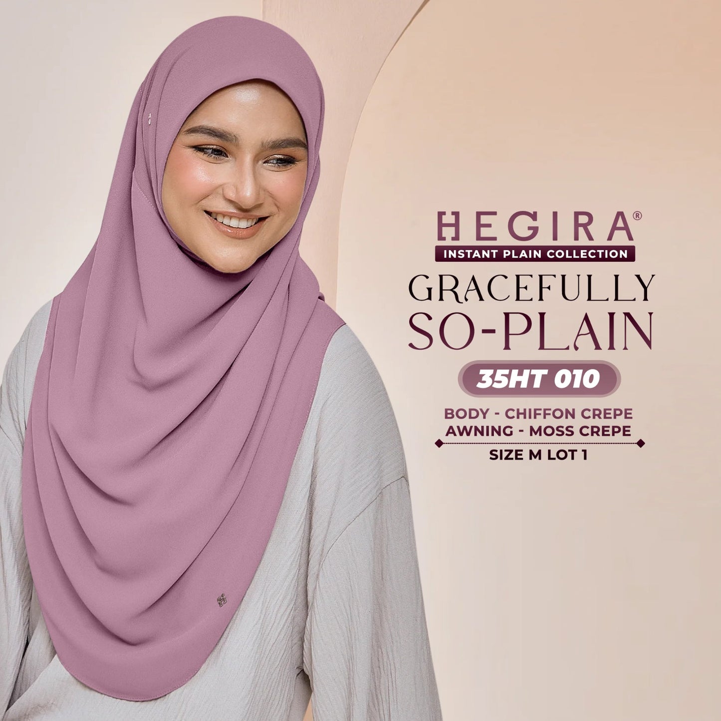 Hegira Hijab Inspired GRACEFULLY-SO Plain Instant Collection (35HT)