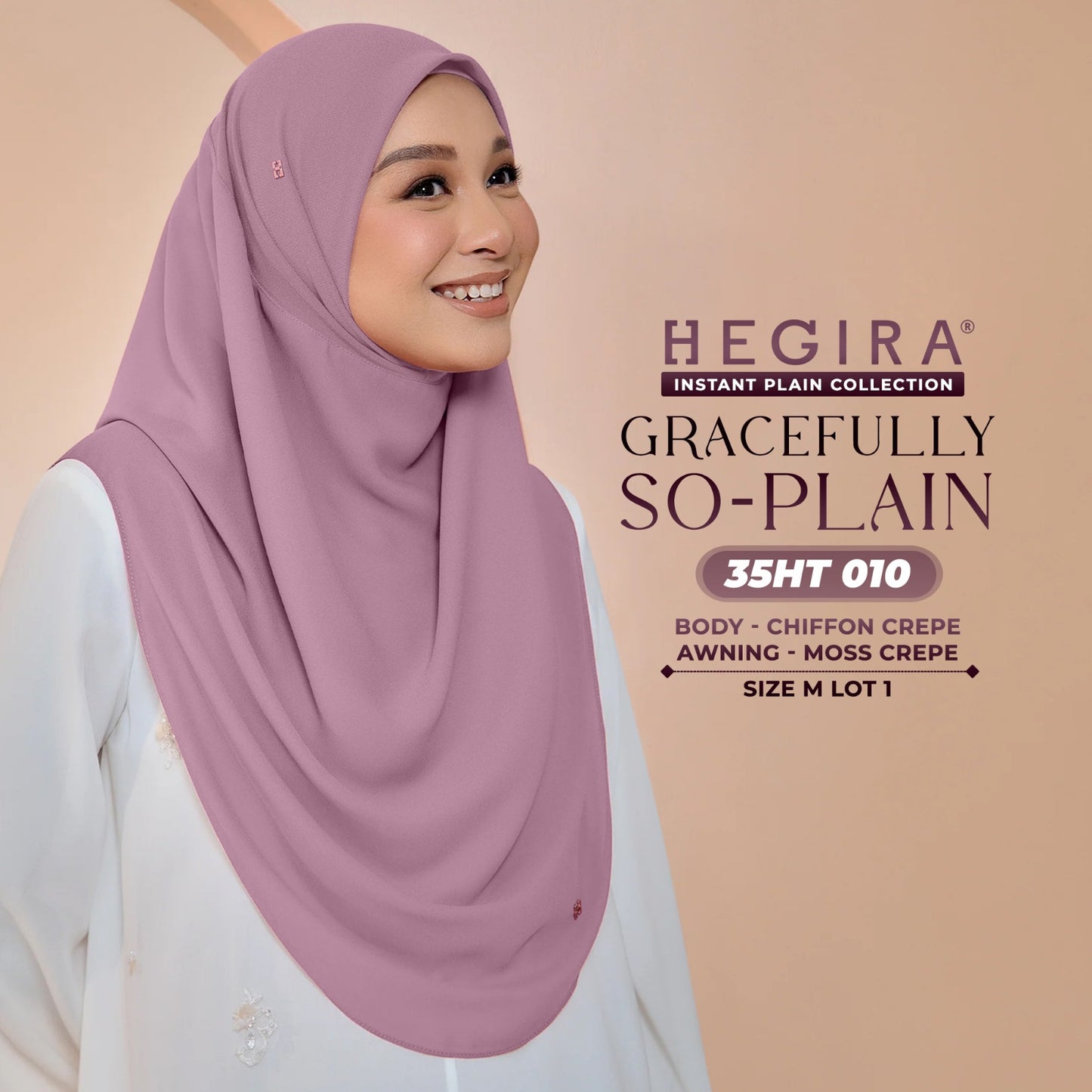 Hegira Hijab Inspired GRACEFULLY-SO Plain Instant Collection (35HT)