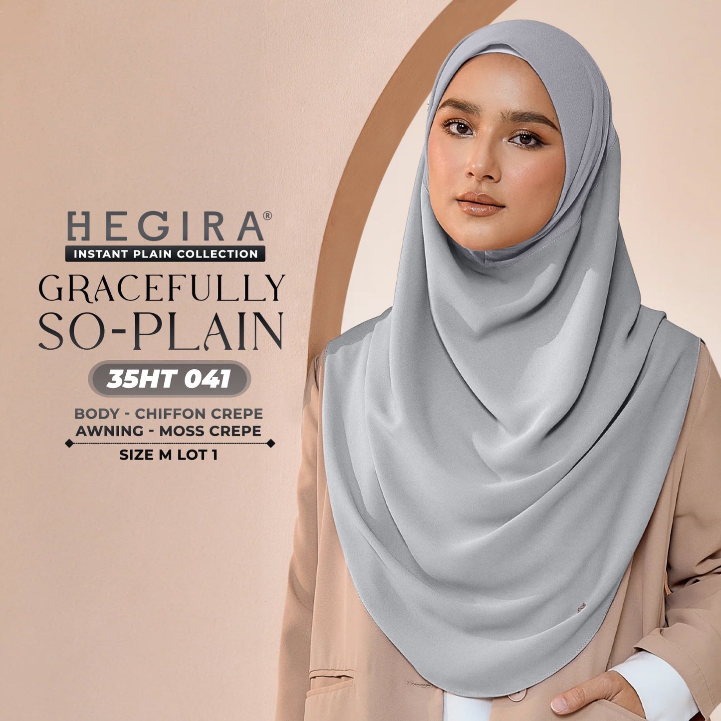 Hegira Hijab Inspired GRACEFULLY-SO Plain Instant Collection (35HT)